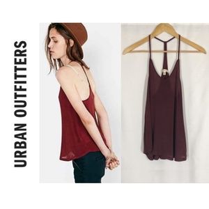 UO silence + noise Lina racerback cami maroon NWOT